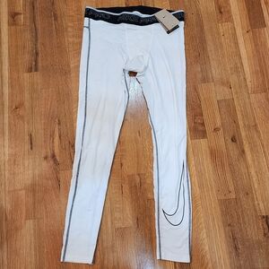Nike Pro Dri-FIT men's white training tights, Size Xl